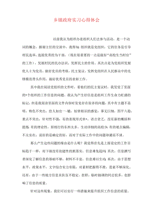 乡镇政府实习心得体会.docx