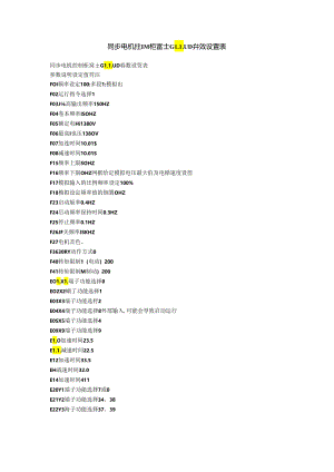 同步电机控制柜富士G11UD参数设置表.docx