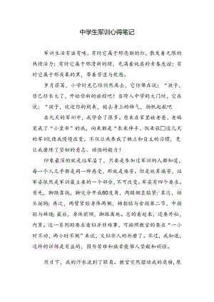 中学生军训心得笔记.docx