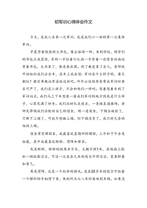 初军训心得体会作文.docx