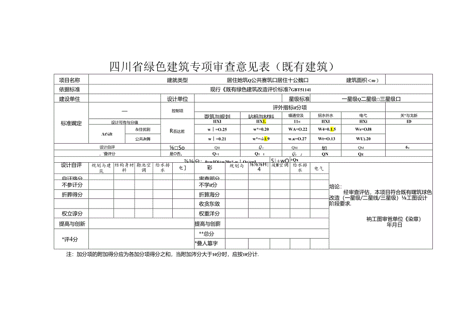 四川省绿色建筑专项审查意见表(既有建筑).docx_第1页