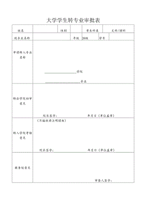 大学学生转专业审批表.docx