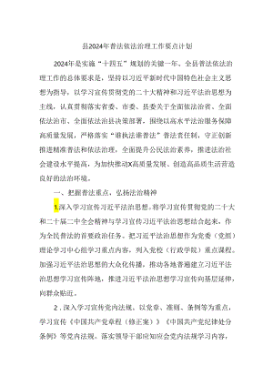 县2024年普法依法治理工作要点计划.docx