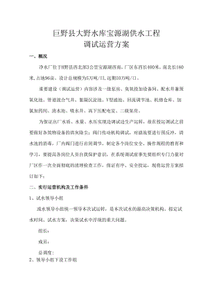 净水厂运行专题方案.docx