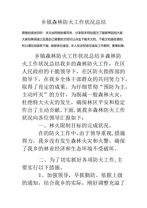 乡镇森林防火工作情况总结.docx