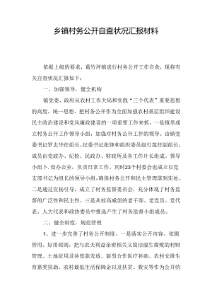 乡镇村务公开自查情况汇报材料.docx
