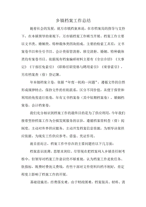 乡镇档案工作总结.docx