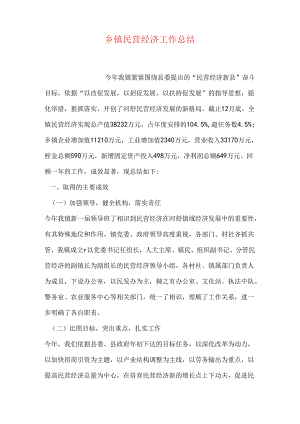 乡镇民营经济工作总结.docx