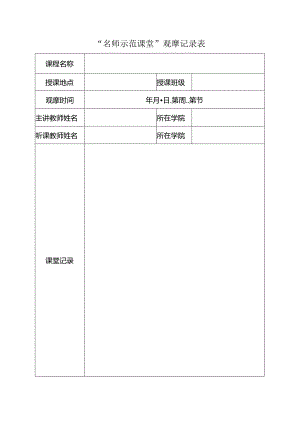 名师示范课堂”观摩记录表.docx