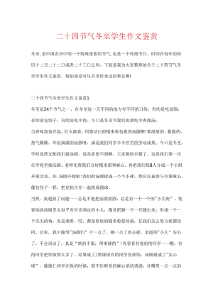 二十四节气冬至学生作文鉴赏.docx