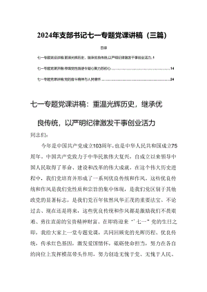 2024年支部书记七一专题党.docx