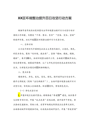 XX区环境整治提升百日攻坚行动方案.docx