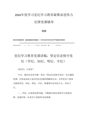 2024年度学习党纪学习教育凝聚奋进伟力纪律党课辅导.docx