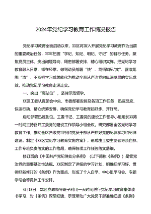 24篇2024年党纪学习教育的情况报告精选范文.docx
