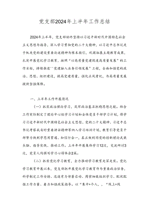 2024年上半年党支部工作总结合集 共五篇.docx