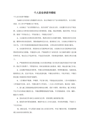 个人安全承诺书模板.docx
