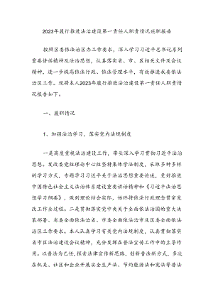 2023年履行推进法治建设第一责任人职责情况述职报告.docx