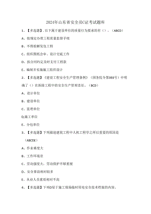 2024年山东省安全员C证考试题库.docx