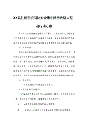 XX县住建系统消防安全集中除患攻坚大整治行动方案.docx