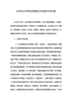 2024年上半年机关党建工作总结及下步打算.docx