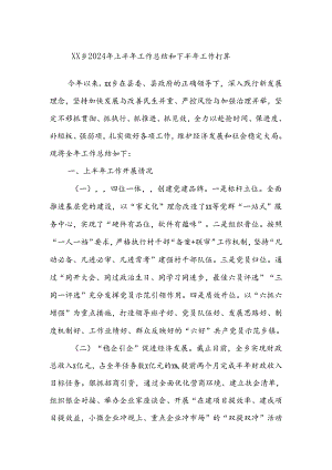 XX乡2024年上半年工作总结和下半年工作打算.docx