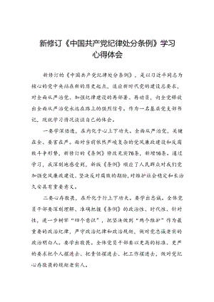 党员干部2024新修订中国共产党纪律处分条例心得体会优秀模板二十篇.docx
