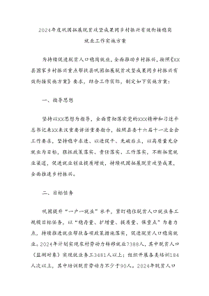 2024年度巩固拓展脱贫攻坚成果同乡村振兴有效衔接稳岗就业工作实施方案.docx