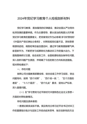 2024年党纪学习教育专题民主生活会问题分析整改措施及对照检视检查材料(九篇).docx