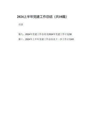 上半年党建工作总结【10篇】.docx