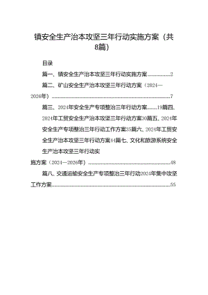 2024镇安全生产治本攻坚三年行动实施方案8篇（最新版）.docx