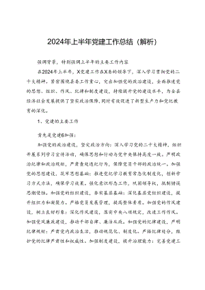 2024年上半年党建工作总结(解析).docx