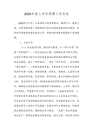2024年度上半年党支部党建工作总结 四篇.docx