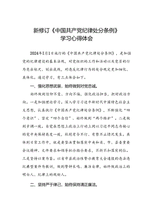 五篇党员关于2024新版中国共产党纪律处分条例的学习体会.docx