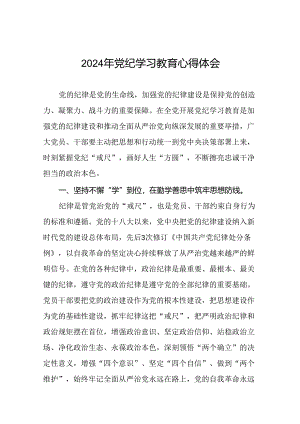 2024年关于开展“学纪、知纪、明纪、守纪”党纪学习教育心得体会(二十一篇).docx