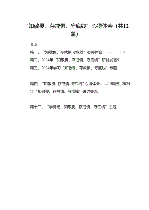 “知敬畏、存戒惧、守底线”心得体会(12篇集合).docx