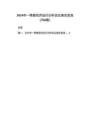 2024年一季度经济运行分析会议表态发言（共6篇）.docx