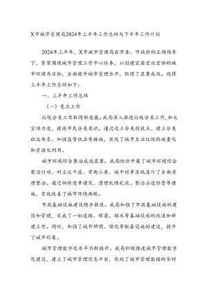 X市城市管理局2024年上半年工作总结与下半年工作计划.docx