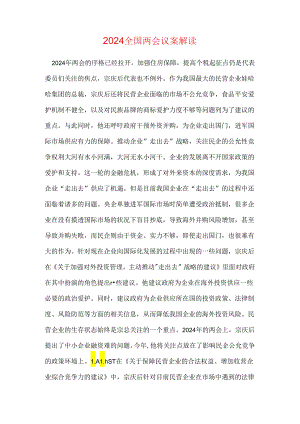 2024全国两会议案解读.docx