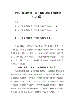 【13篇】党纪学习教育学习党纪党规专题讨论研讨发言提纲.docx