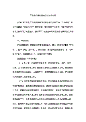 X县团委强化党建引领工作总结.docx