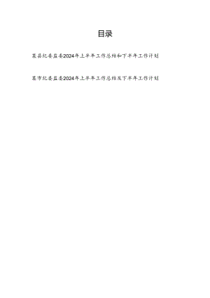 2024年上半年市县纪委监委工作总结和下半年工作计划共2篇.docx