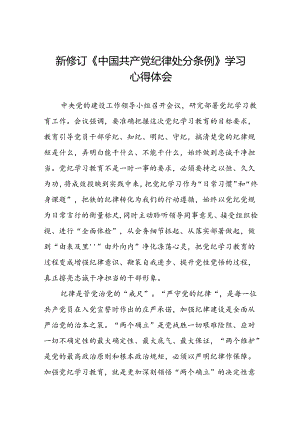 2024版新修订中国共产党纪律处分条例读书班研讨发言稿十九篇.docx