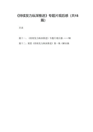 《持续发力纵深推进》专题片观后感最新版15篇合辑.docx