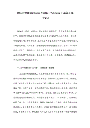 区城市管理局2024年上半年工作总结及下半年工作计划.docx