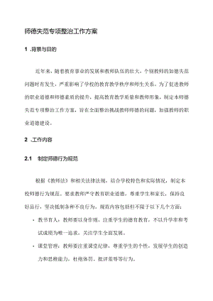 师德失范专项整治工作方案.docx