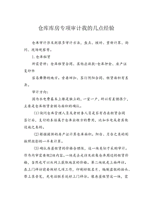 仓库库房专项审计我的几点经验.docx