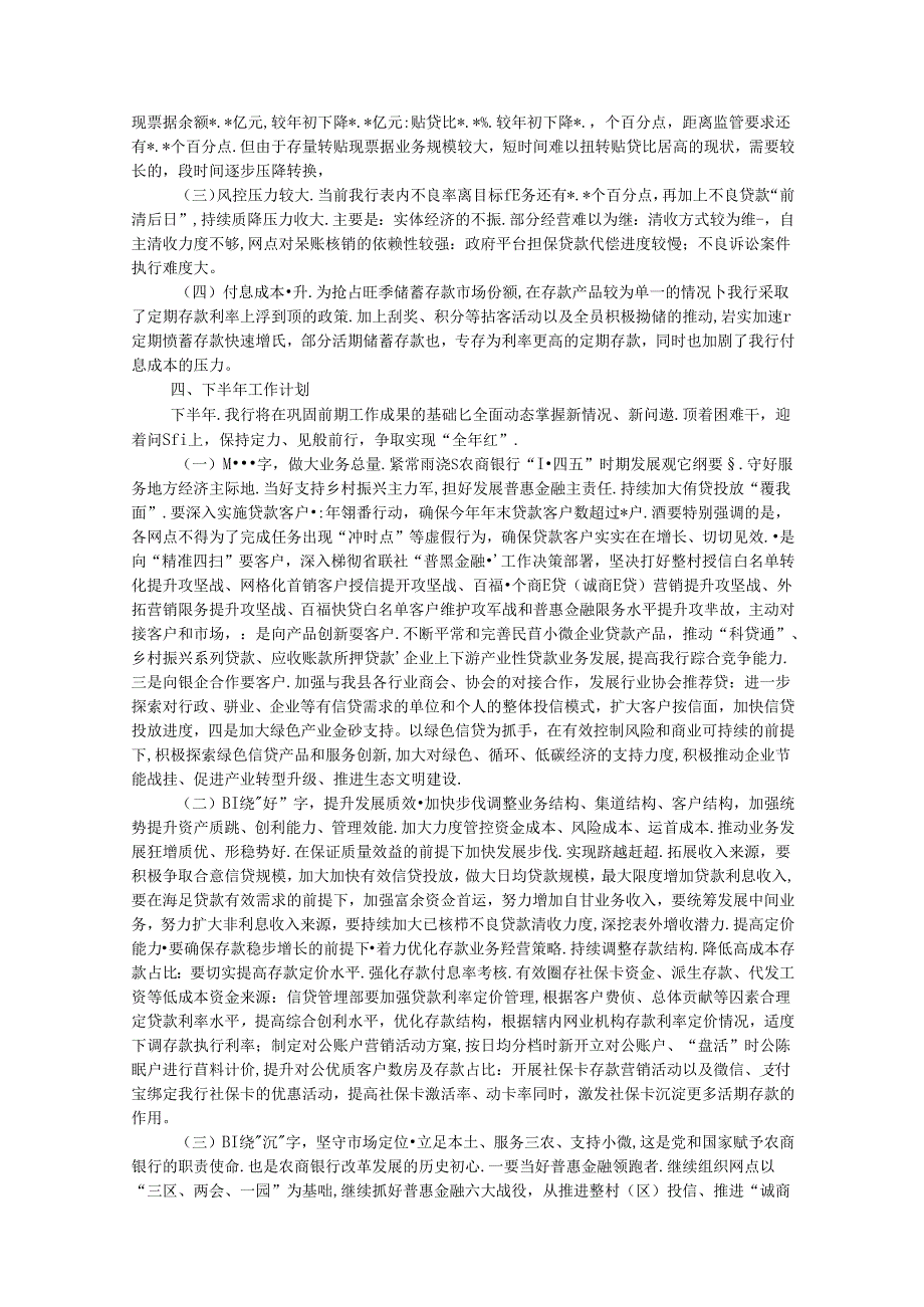 农商银行2024年上半年工作总结和下半年工作打算.docx_第3页