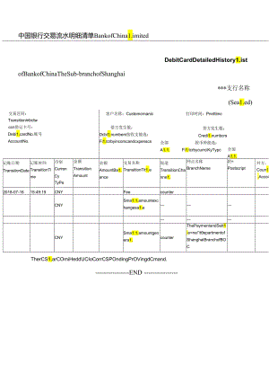 中国银行交易流水明细清单翻译模板格式签证.docx