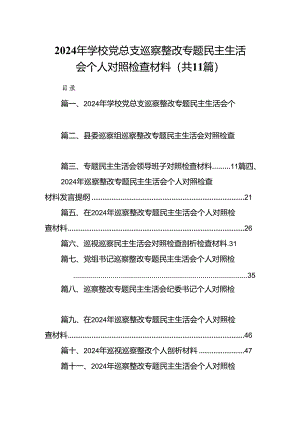 （11篇）2024年学校党总支巡察整改专题民主生活会个人对照检查材料（详细版）.docx