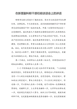 在新晋副科职干部任前谈话会上的讲话.docx